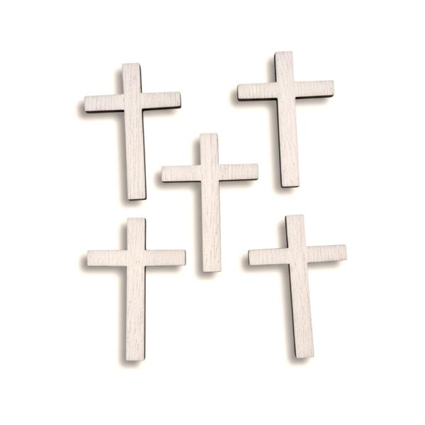 25‑teiliges Holz‑Streudeko‑Set für Taufe, Kommunion, Konfirmation und Firmung.